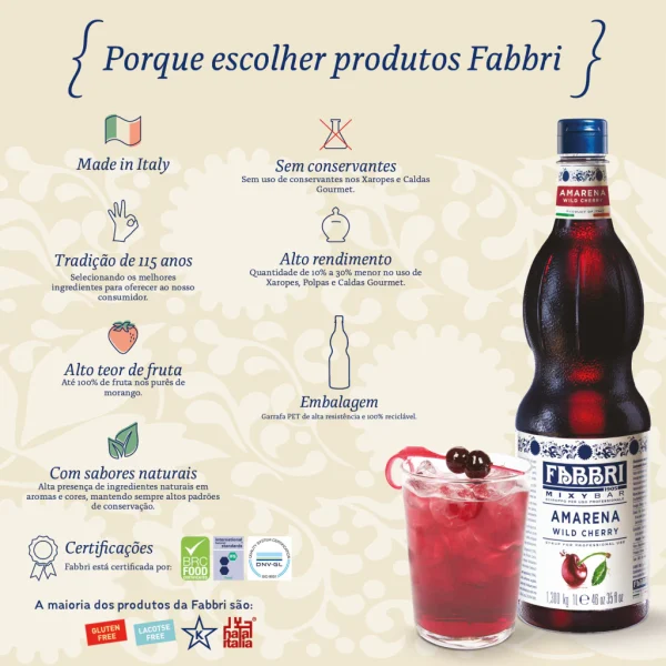 Xarope Fabbri Tangerina 1 Litro Mixybar Mandarino Concentrado Profissional — imagem 6