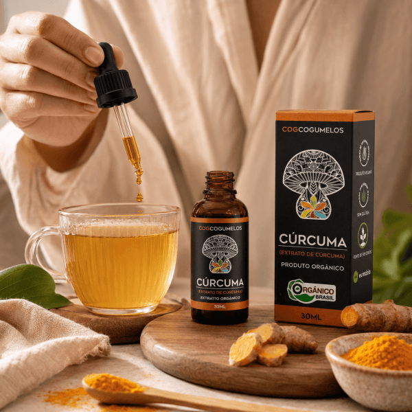 Extrato de Cúrcuma Orgânica 30 ml COG Cogumelos