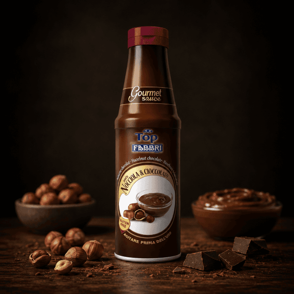 Cobertura Fabbri de Avelã c/ Chocolate - 800gr Gourmet Sauce Nocciola & Cioccolato Fabbri