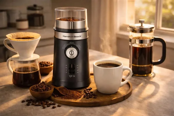 Moedor de Café Elétrico Hamilton Beach 2 Lâminas em aço Inox ajustável com Controle de Granulação