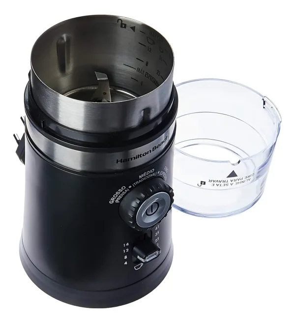 Moedor de Café Elétrico Hamilton Beach 2 Lâminas em aço Inox ajustável com Controle de Granulação