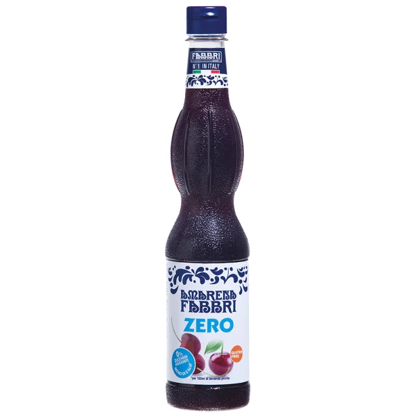 Xarope Fabbri Cerejas Silvestres 560 ml Sem Açúcar / Sciroppo Amarena Zero Concentrado Profissional