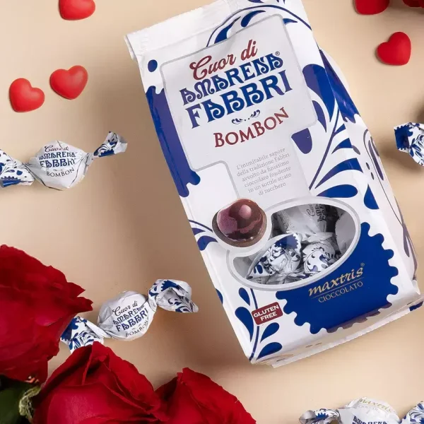 Bombons de Chocolate Recheados com Amarena 150 gr Coração de Amarena Bombon Cuor di Amarena Fabbri — imagem 2