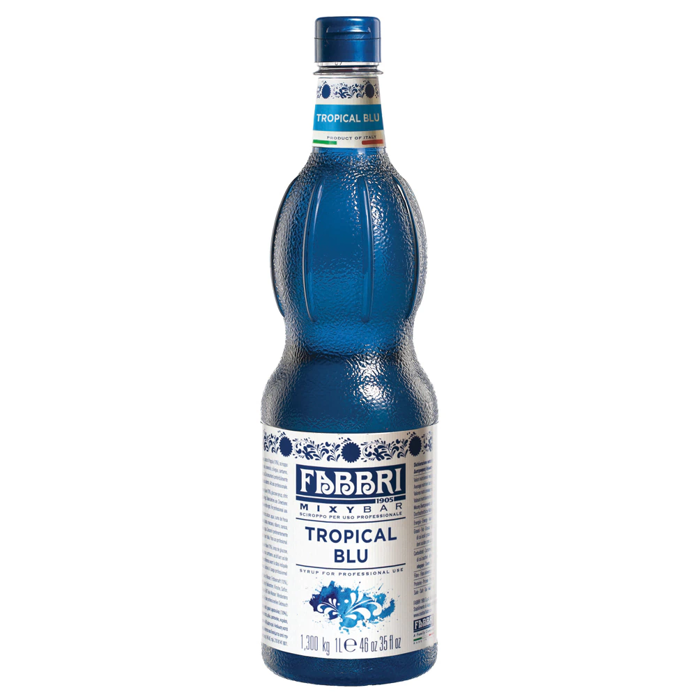 Xarope Fabbri Tropical Blue 1 Litro Xarope Tropical Blu Concentrado Profissional