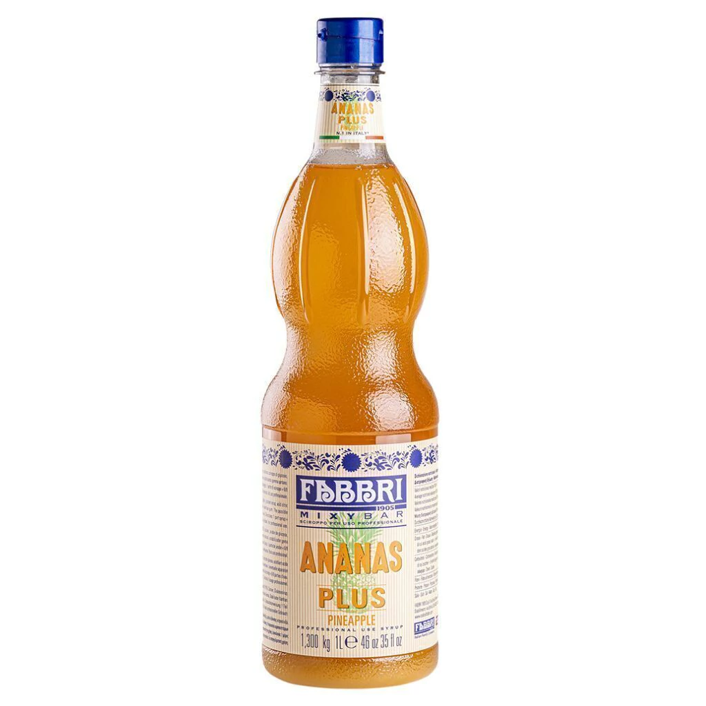 Xarope Fabbri Abacaxi com Polpa 1 Litro Mixybar Ananas Plus Concentrado Profissional