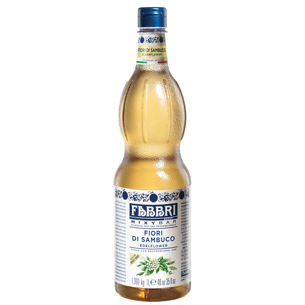 Xarope Fabbri Flor de Sabugueiro 1 Litro Mixybar Fiori di Sambuco Concentrado Profissional