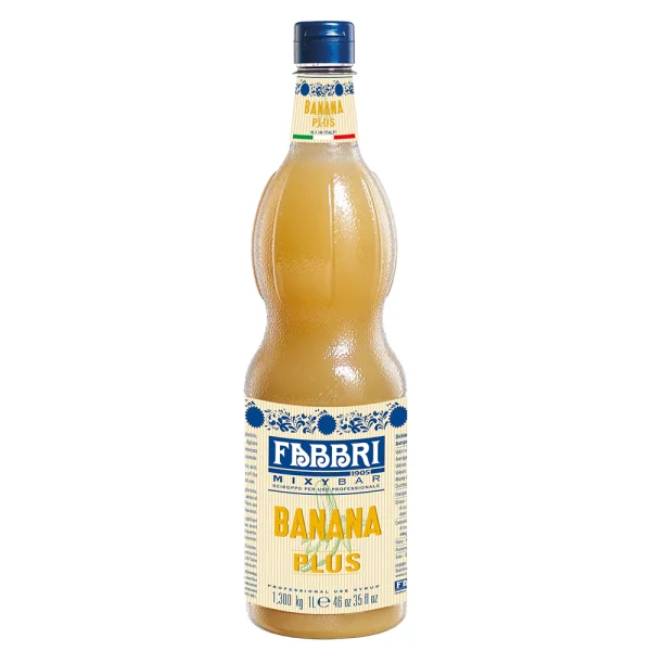 Xarope Fabbri Banana com Polpa Plus 1 Litro Mixybar Banana Plus Concentrado Profissional