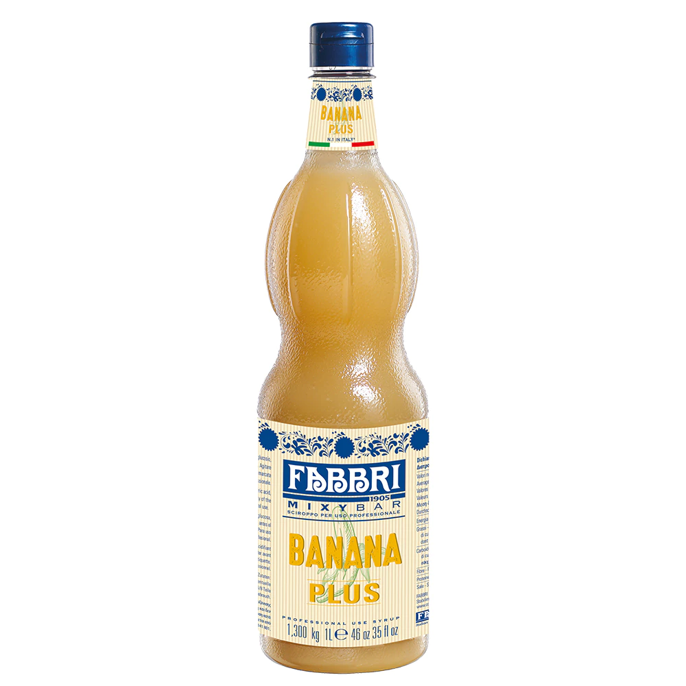 Xarope Fabbri Banana com Polpa Plus 1 Litro Mixybar Banana Plus Concentrado Profissional