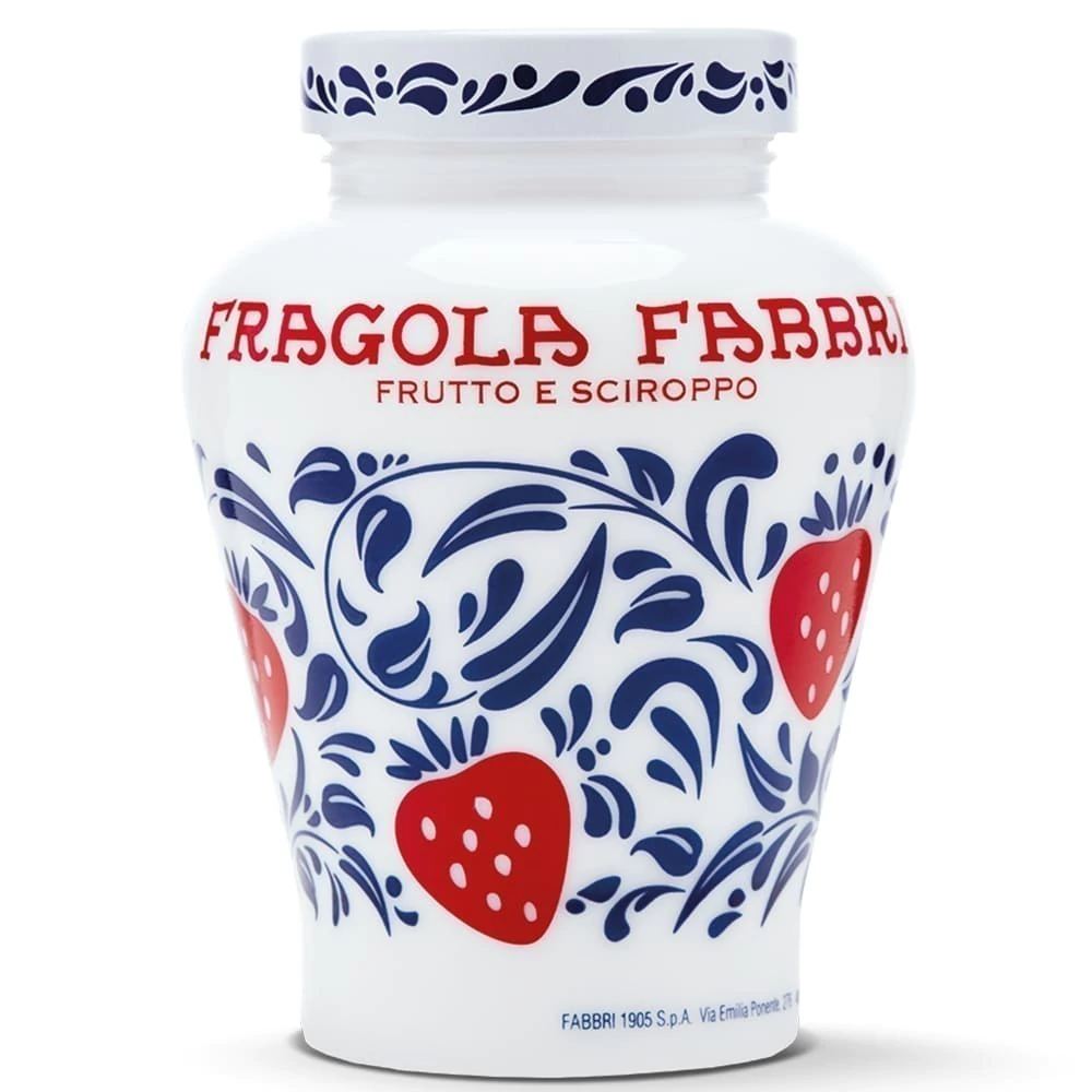 Morangos Silvestres Italianos em Calda 600 gr Fabbri Fragola (vaso em Opaline)