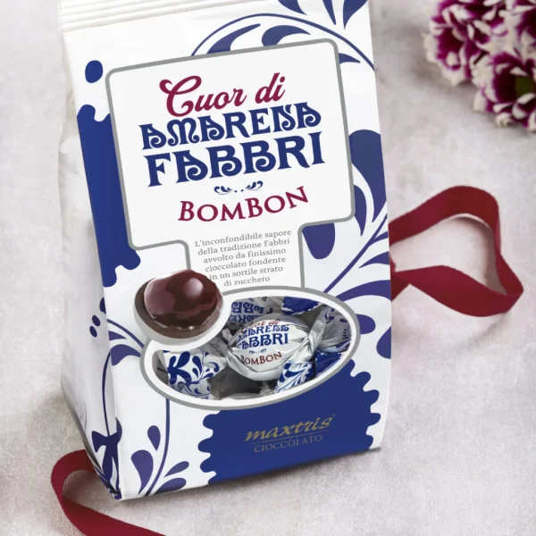 Bombons de Chocolate Recheados com Amarena 150 gr Coração de Amarena Bombon Cuor di Amarena Fabbri — imagem 3