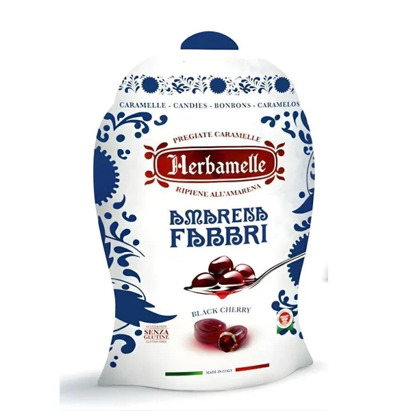 Bala de Amarena Herbamelle Fabbri Amarena 75 gr – Caramelos artesanais de cerejas silvestres