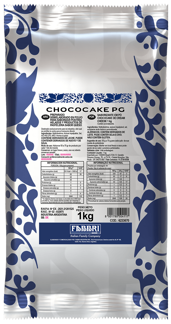 Fabbri CHOCOCAKE PG (CREAM CHEESE) 1 kg
