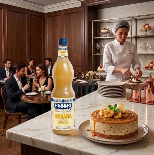 Xarope Fabbri Banana para Recheios de Bolos e Sobremesas de Confeitaria